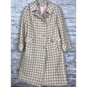 Marce Original Womens Vintage Mid Century Pink Union Made USA Twill Long Jacket